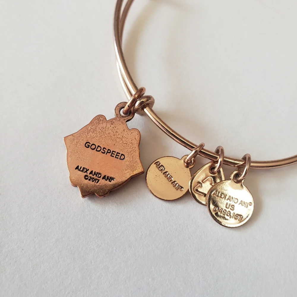 Alex and Ani Women's Godspeed II ROG Bracelet, Shiny Rose Gold, - Picture 6 of 9